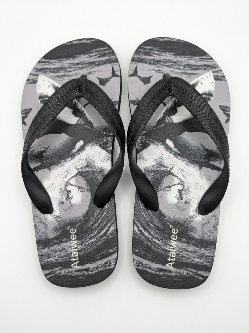 Ataiwee Shark Print Flip Flops - Boy's Size 13 🦈